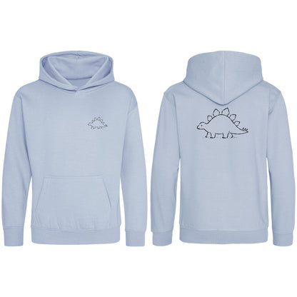 Stepping Stegosaurus Kids' Hoodie - Wild Lines Sky Blue colour variant image