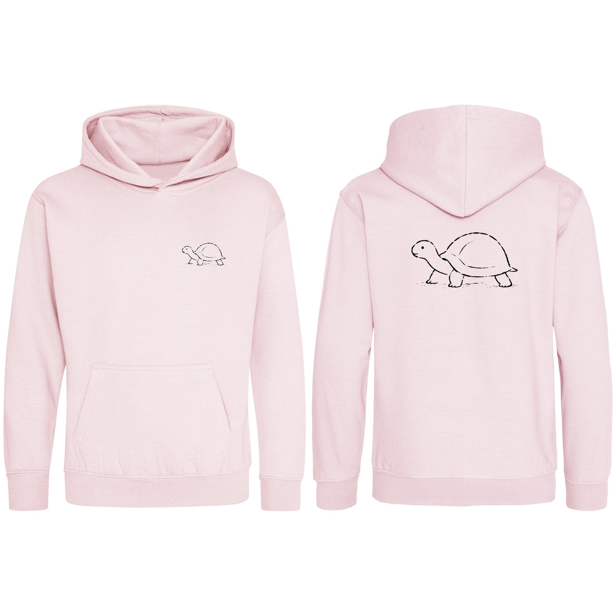 Steady Tortoise Kids' Hoodie - Wild Lines Baby Pink colour variant image