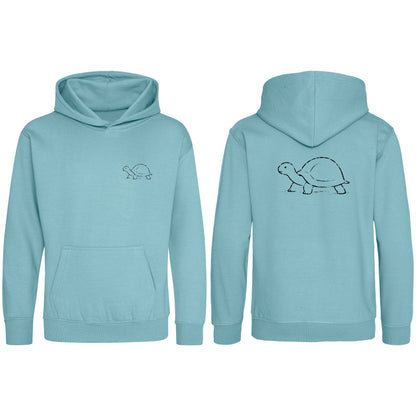 Steady Tortoise Kids' Hoodie - Wild Lines Seafoam colour variant image