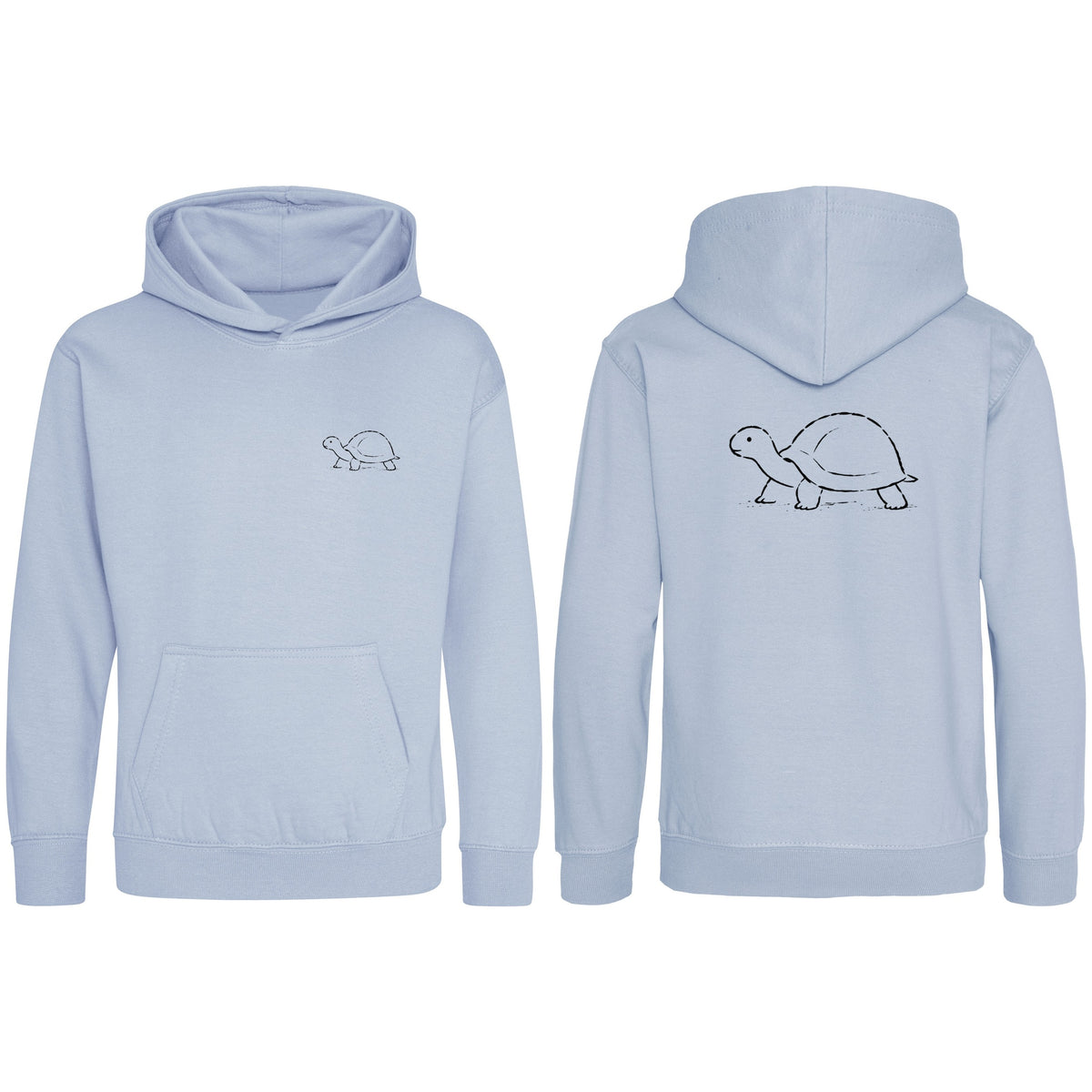 Steady Tortoise Kids' Hoodie - Wild Lines Sky Blue colour variant image