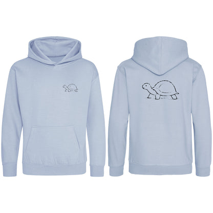 Steady Tortoise Kids' Hoodie - Wild Lines Sky Blue colour variant image