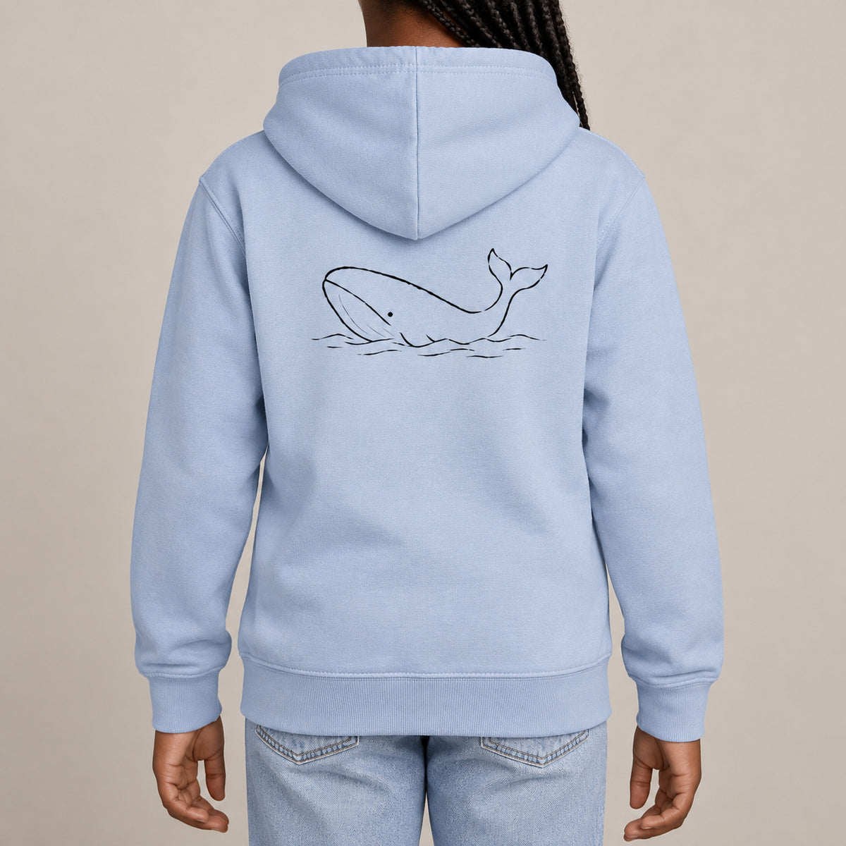 Drifting Whale Kids' Hoodie - Wild Lines lead image
