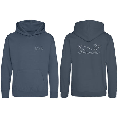 Drifting Whale Kids' Hoodie - Wild Lines Airforce Blue colour variant image