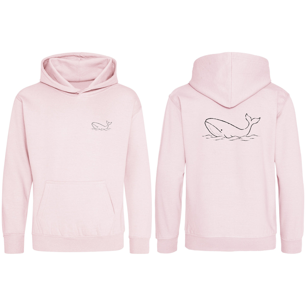 Drifting Whale Kids' Hoodie - Wild Lines Baby Pink colour variant image