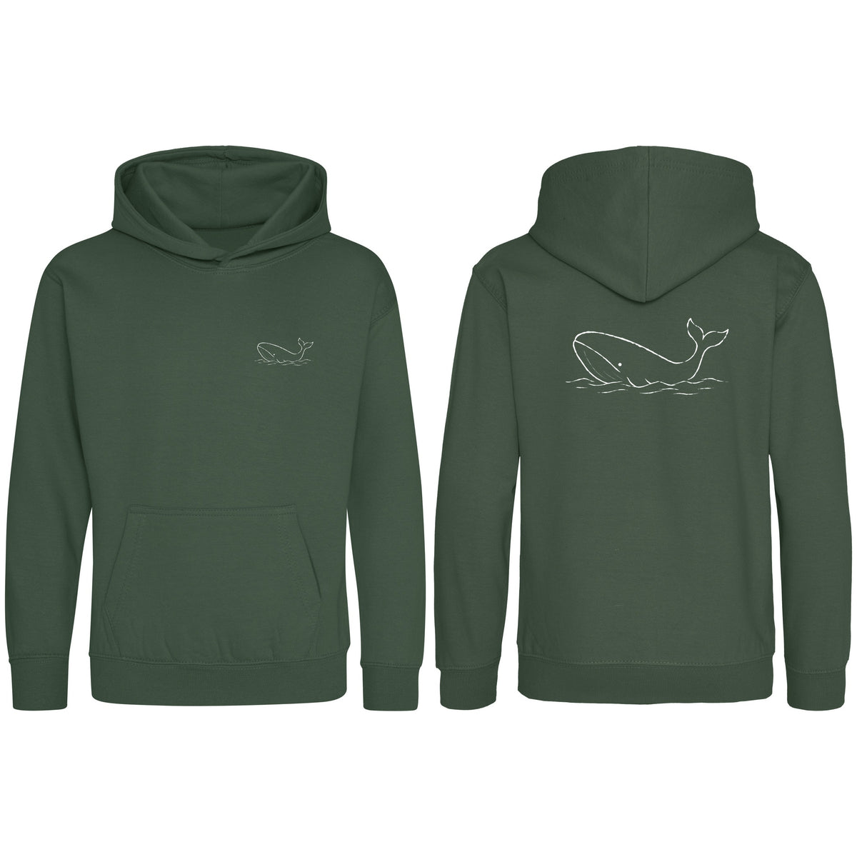 Drifting Whale Kids' Hoodie - Wild Lines Bottle Green colour variant image