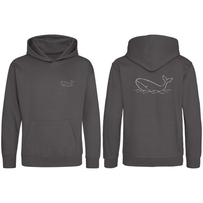 Drifting Whale Kids' Hoodie - Wild Lines Charcoal colour variant image