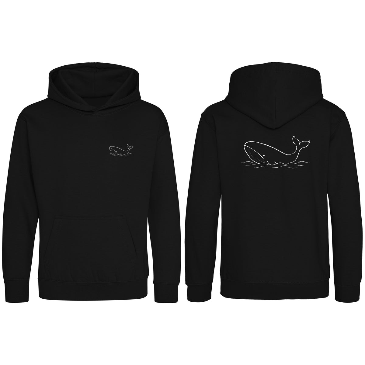 Drifting Whale Kids' Hoodie - Wild Lines Deep Black colour variant image