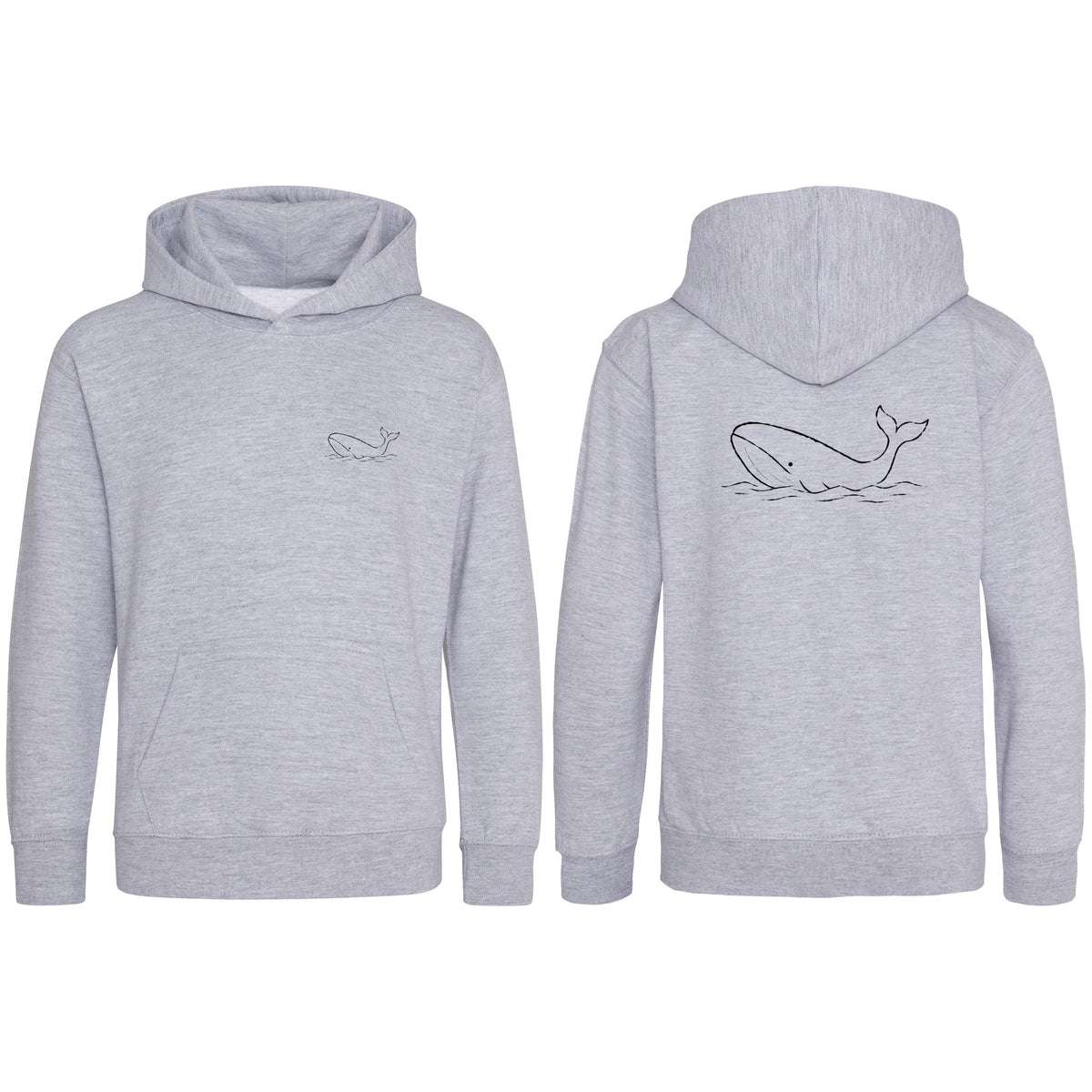 Drifting Whale Kids' Hoodie - Wild Lines Heather Grey colour variant image
