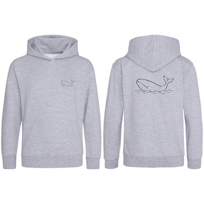 Drifting Whale Kids' Hoodie - Wild Lines Heather Grey colour variant image