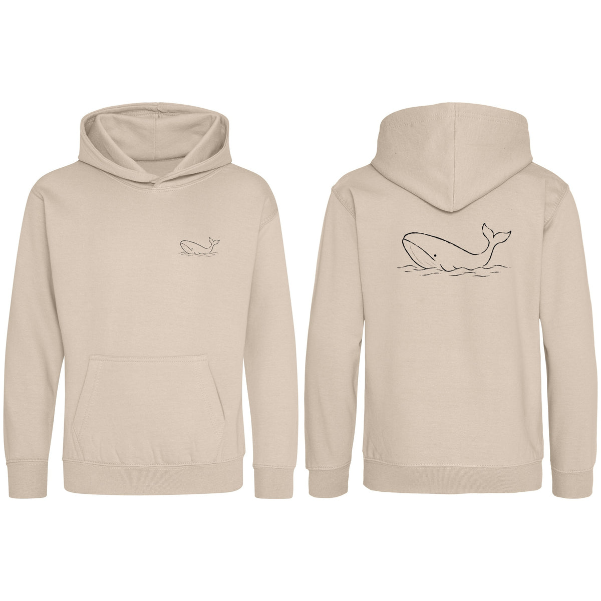 Drifting Whale Kids' Hoodie - Wild Lines Natural Stone colour variant image