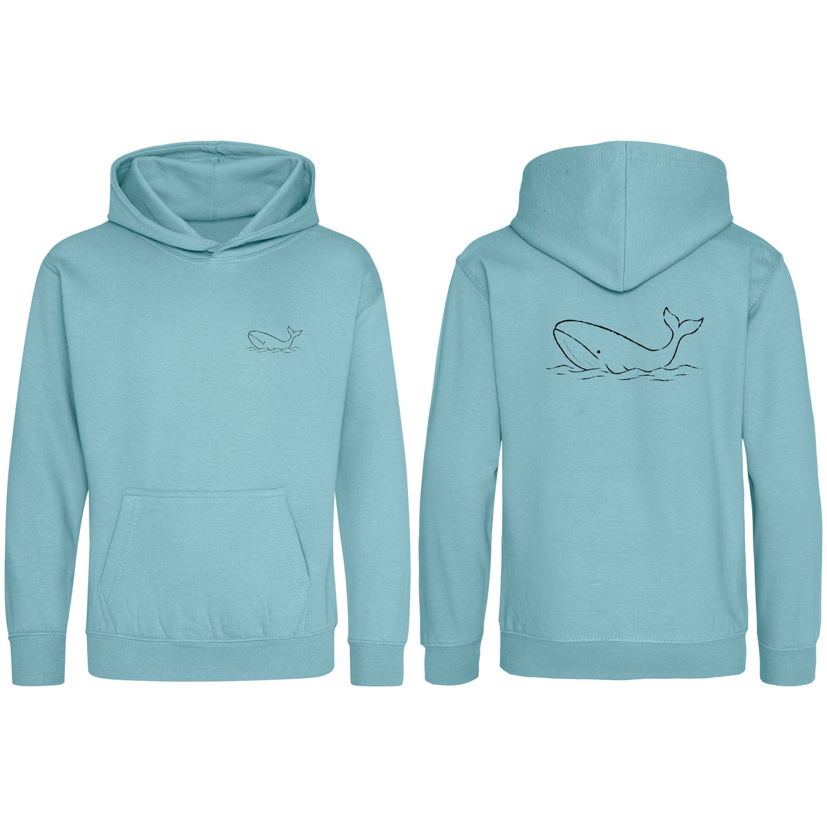 Drifting Whale Kids' Hoodie - Wild Lines Seafoam colour variant image