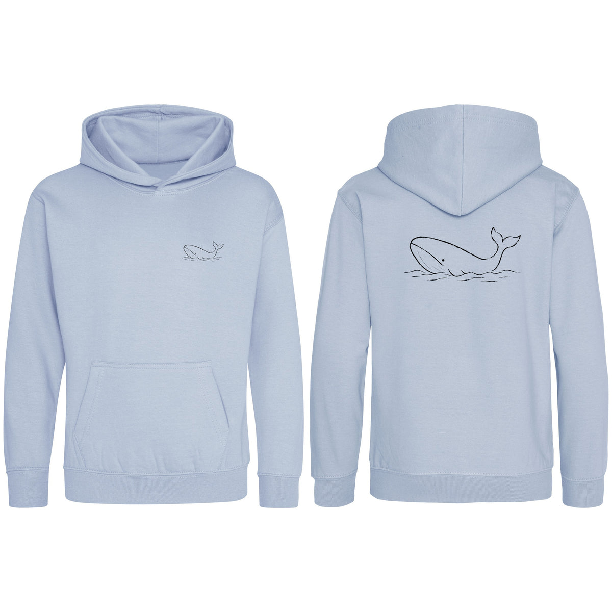 Drifting Whale Kids' Hoodie - Wild Lines Sky Blue colour variant image