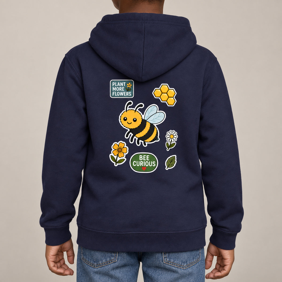 Bee Curious Kids' Hoodie - Badges of the Wild lead image