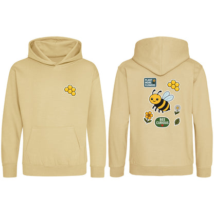 Bee Curious Kids' Hoodie - Badges of the Wild Desert Sand colour variant image