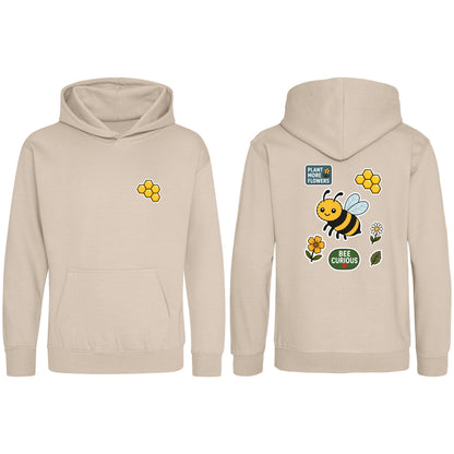 Bee Curious Kids' Hoodie - Badges of the Wild Natural Stone colour variant image