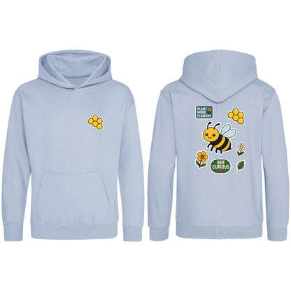 Bee Curious Kids' Hoodie - Badges of the Wild Sky Blue colour variant image