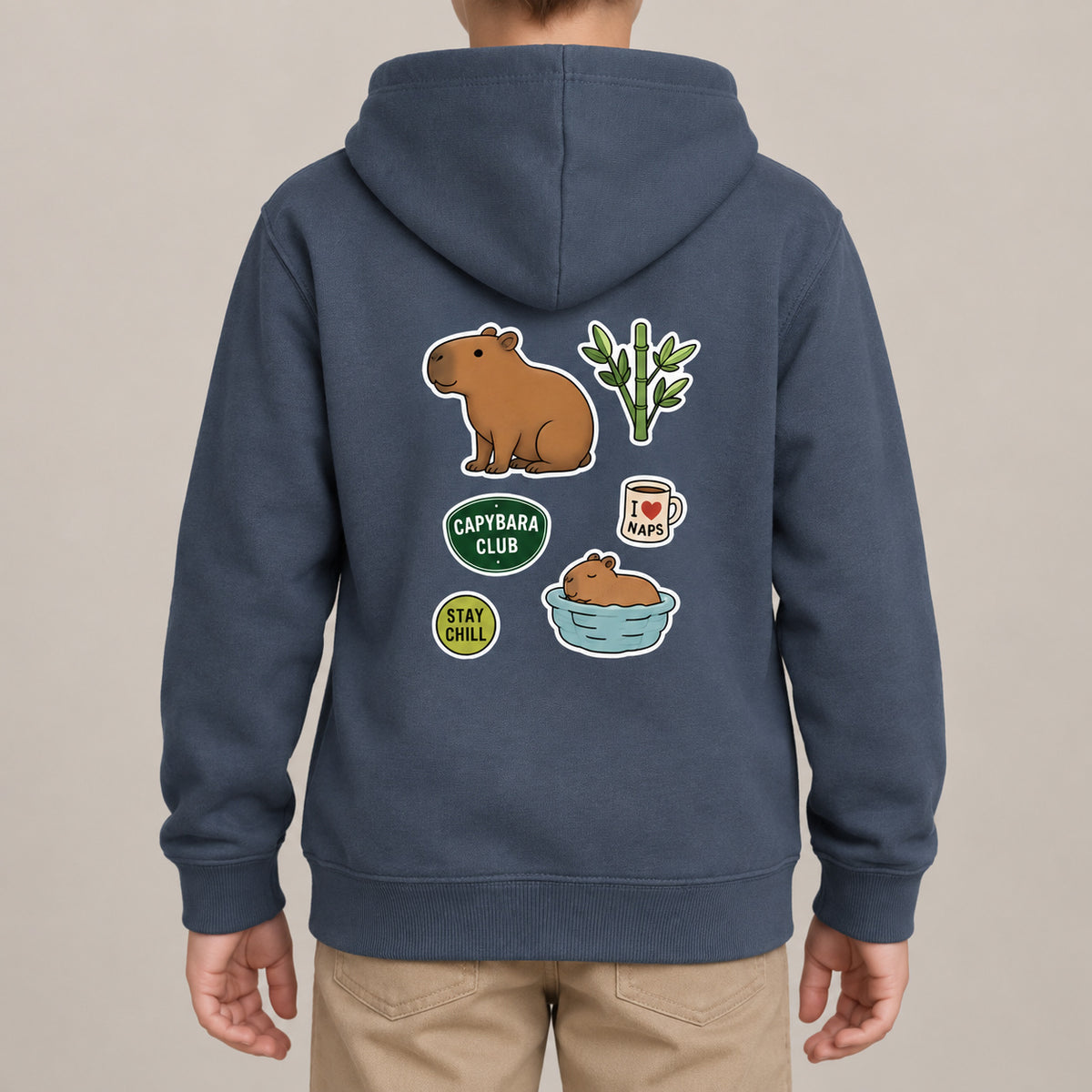 Capybara Chill Club Kids' Hoodie - Badges of the Wild lead image