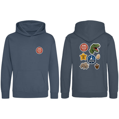 Dino Discovery Club Kids' Hoodie - Badges of the Wild Airforce Blue colour variant image
