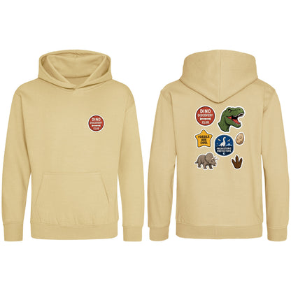 Dino Discovery Club Kids' Hoodie - Badges of the Wild Desert Sand colour variant image