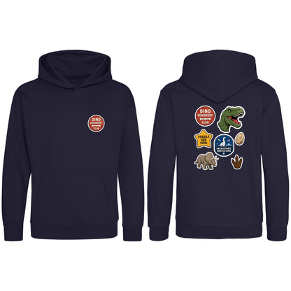 Dino Discovery Club Kids' Hoodie - Badges of the Wild French Navy colour variant image