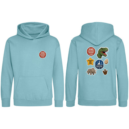 Dino Discovery Club Kids' Hoodie - Badges of the Wild Seafoam colour variant image