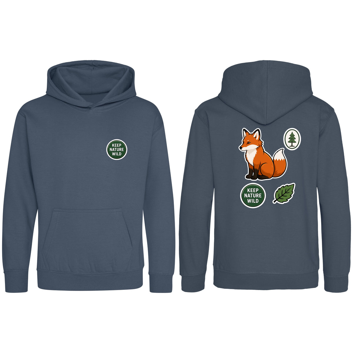 Keep Nature Wild Kids' Hoodie - Badges of the Wild Airforce Blue colour variant image