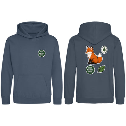 Keep Nature Wild Kids' Hoodie - Badges of the Wild Airforce Blue colour variant image