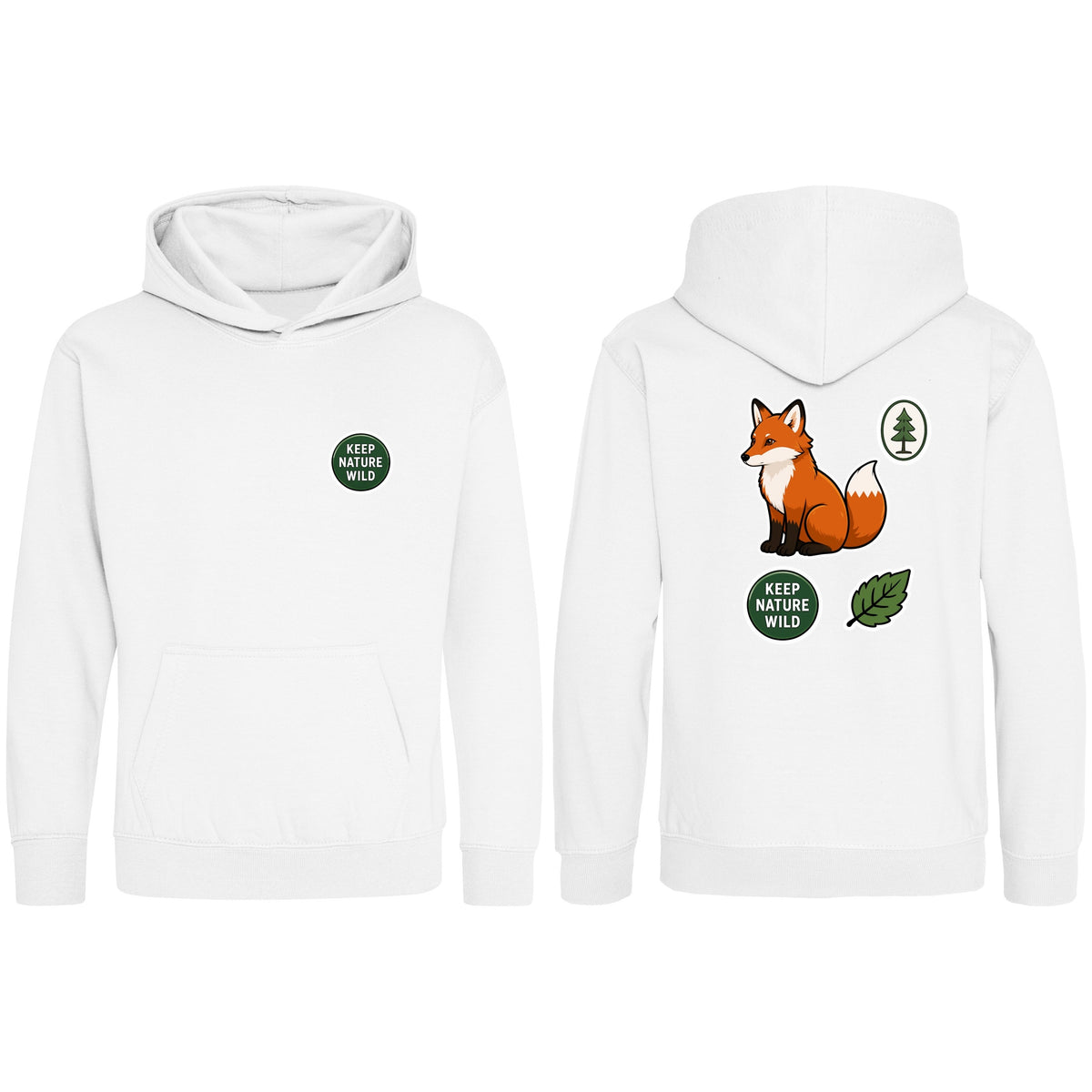 Keep Nature Wild Kids' Hoodie - Badges of the Wild Arctic White colour variant image