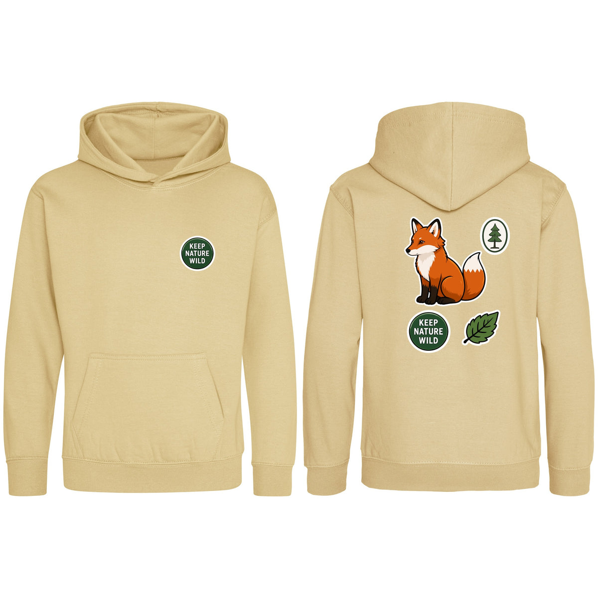 Keep Nature Wild Kids' Hoodie - Badges of the Wild Desert Sand colour variant image