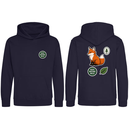 Keep Nature Wild Kids' Hoodie - Badges of the Wild French Navy colour variant image