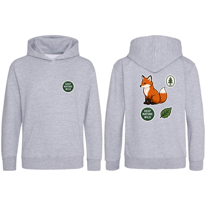 Keep Nature Wild Kids' Hoodie - Badges of the Wild Heather Grey colour variant image