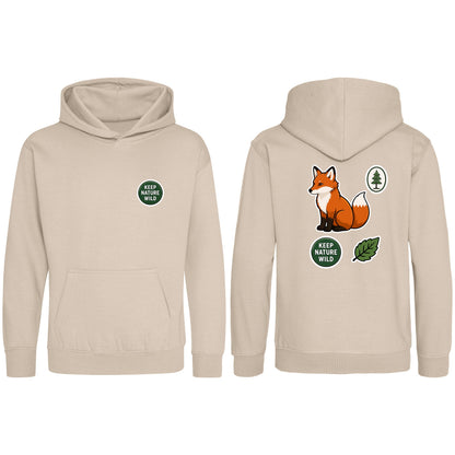 Keep Nature Wild Kids' Hoodie - Badges of the Wild Natural Stone colour variant image