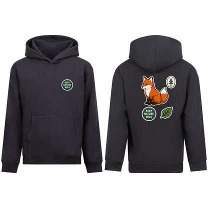 Keep Nature Wild Kids' Hoodie - Badges of the Wild Solid Charcoal colour variant image
