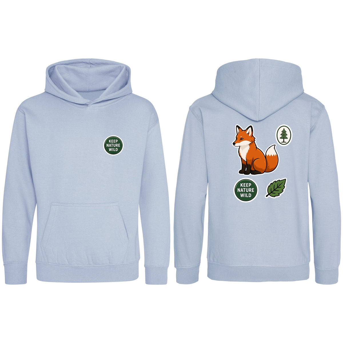 Keep Nature Wild Kids' Hoodie - Badges of the Wild Sky Blue colour variant image