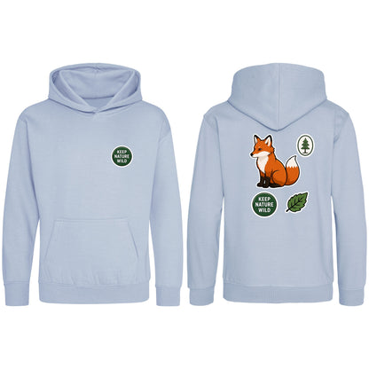 Keep Nature Wild Kids' Hoodie - Badges of the Wild Sky Blue colour variant image