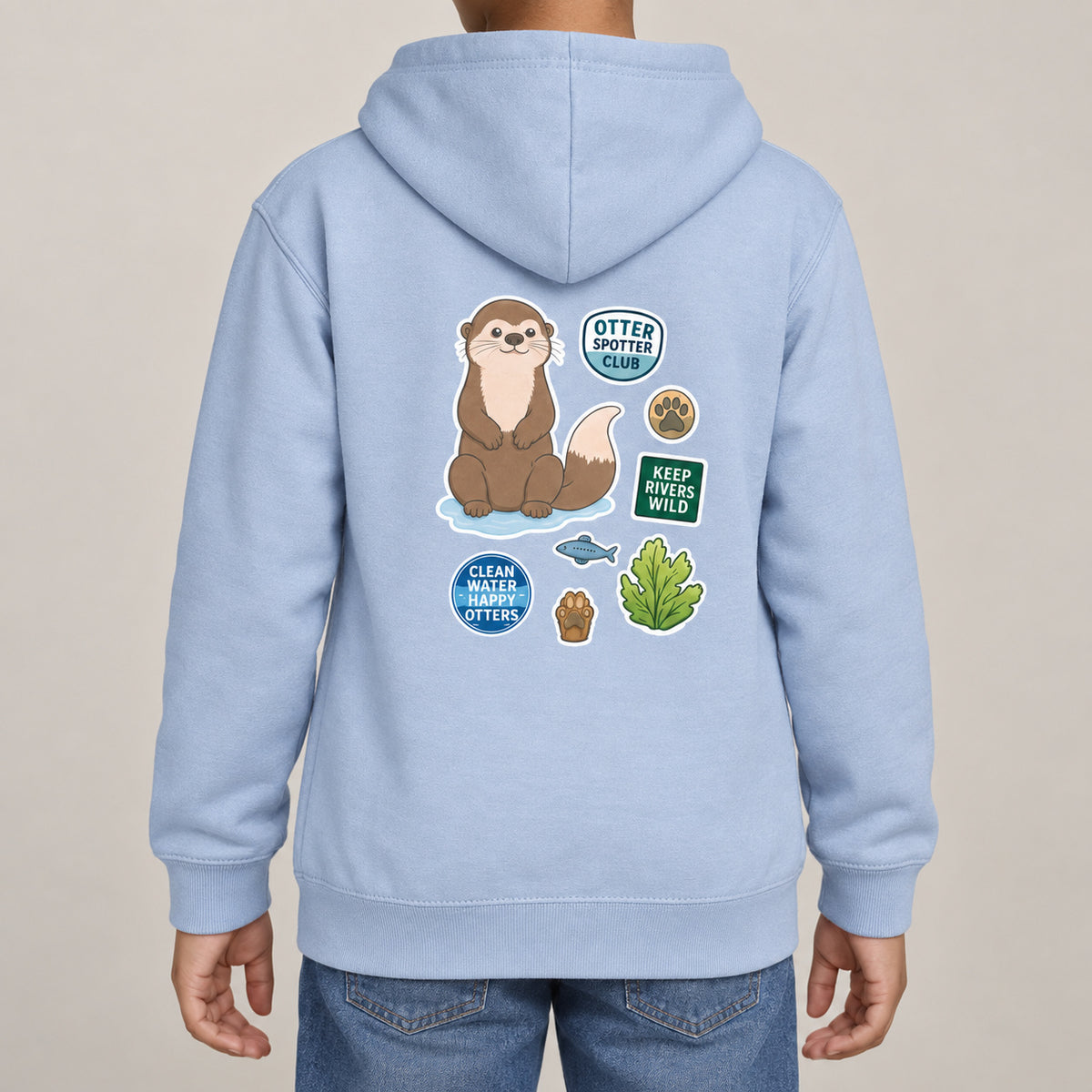 Otter Spotter Club Kids' Hoodie - Badges of the Wild lead image