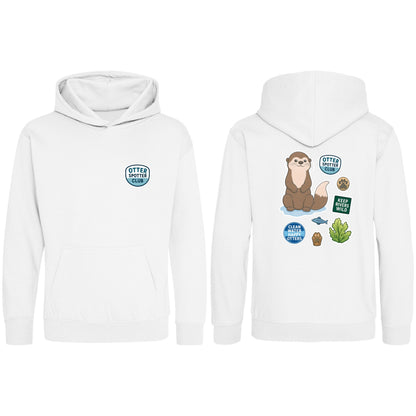 Otter Spotter Club Kids' Hoodie - Badges of the Wild Arctic White colour variant image