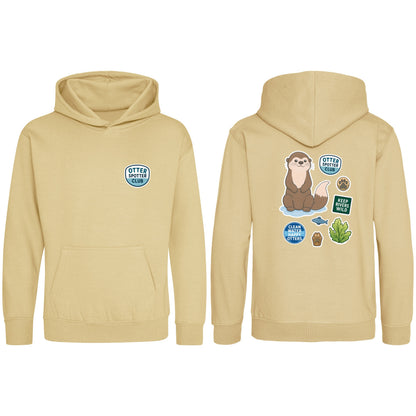 Otter Spotter Club Kids' Hoodie - Badges of the Wild Desert Sand colour variant image