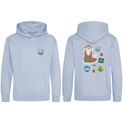 Otter Spotter Club Kids' Hoodie - Badges of the Wild Sky Blue colour variant image