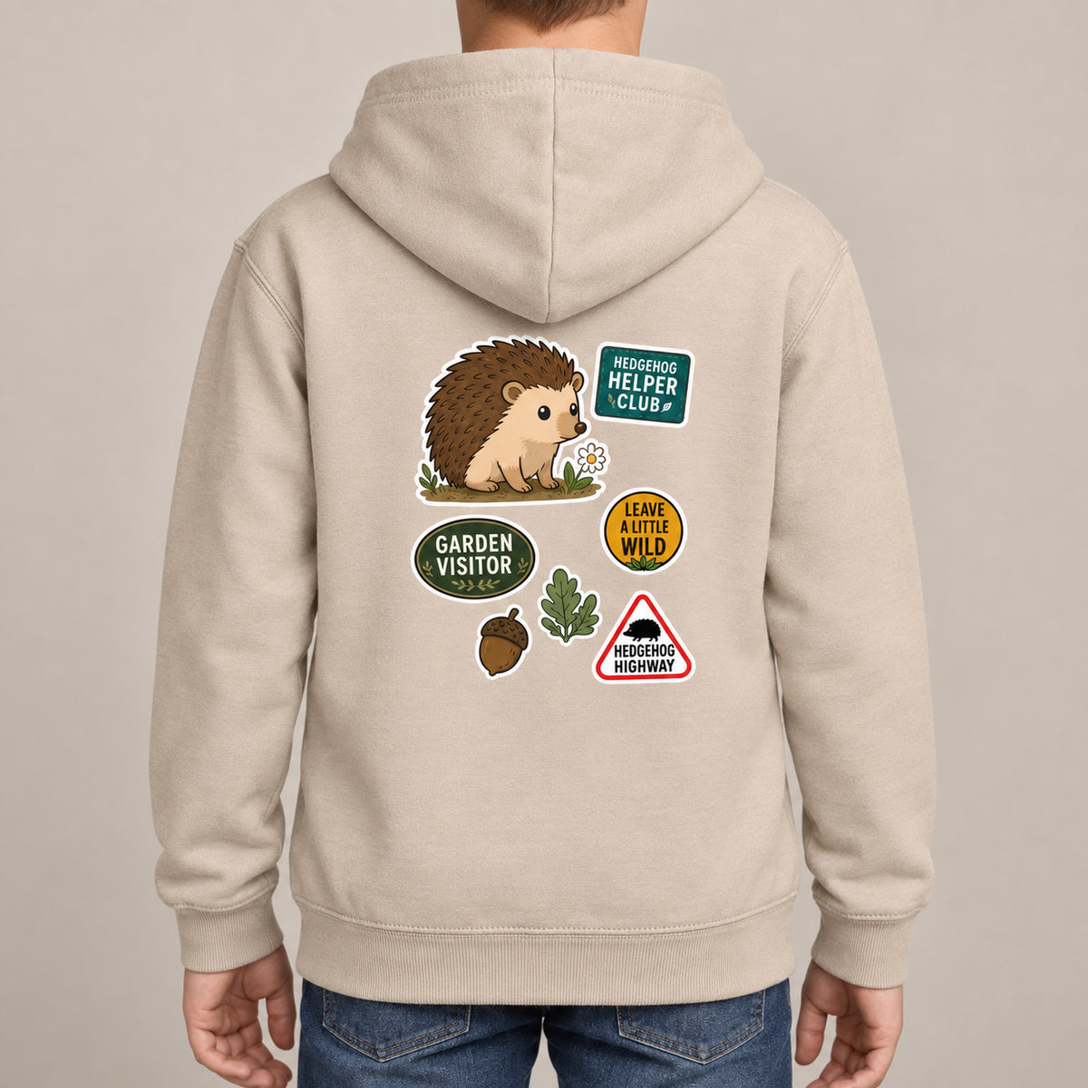 Hedgehog Helper Club Kids' Hoodie - Badges of the Wild lead image