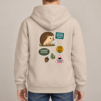 Hedgehog Helper Club Kids' Hoodie - Badges of the Wild lead image