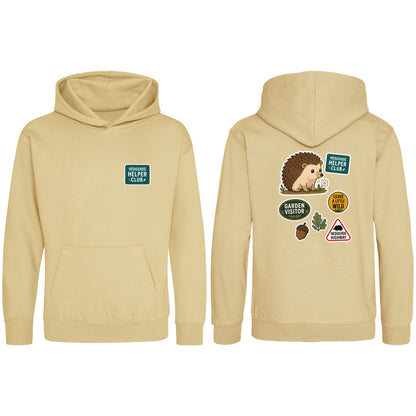Hedgehog Helper Club Kids' Hoodie - Badges of the Wild Desert Sand colour variant image