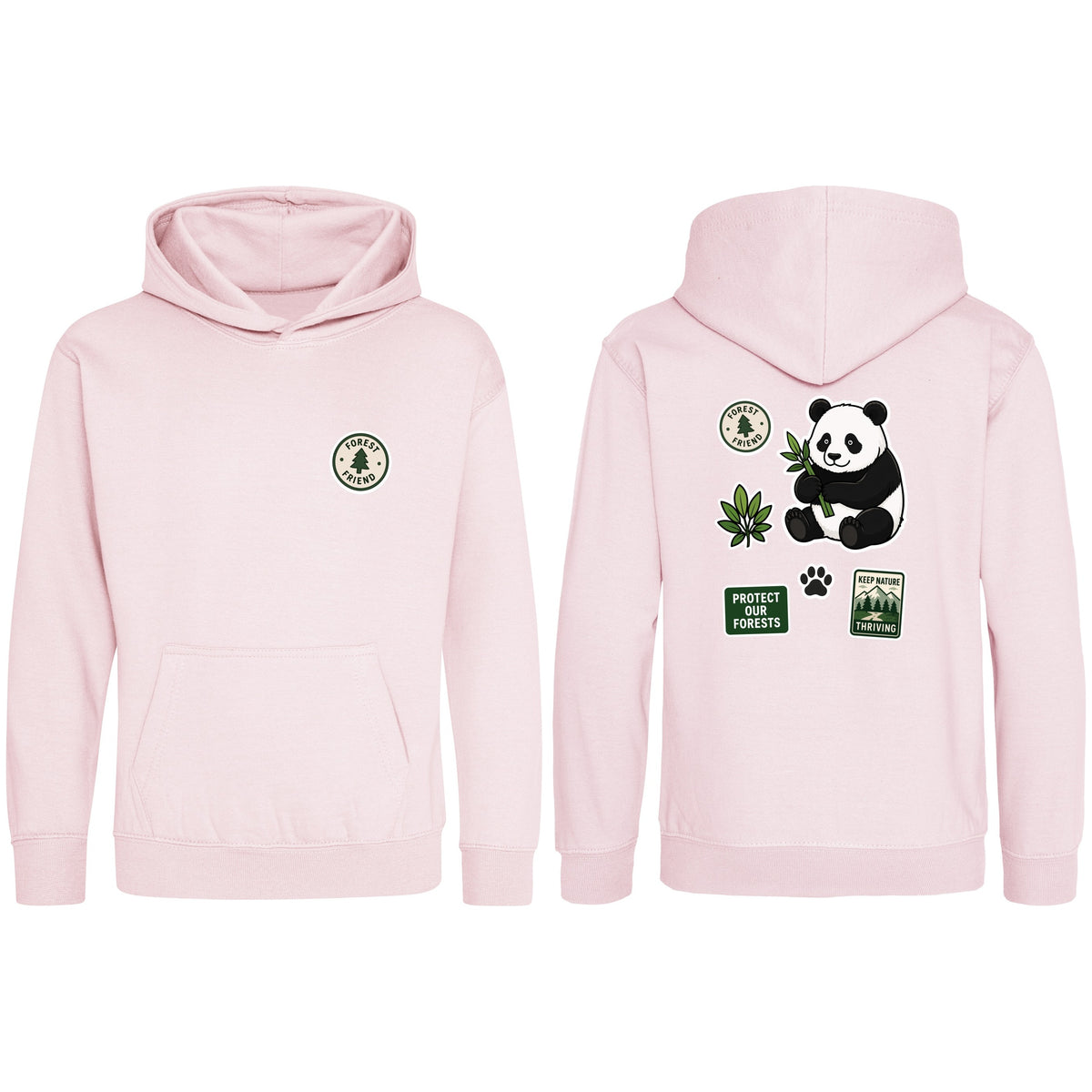 Forest Protector Kids' Hoodie - Badges of the Wild Baby Pink colour variant image