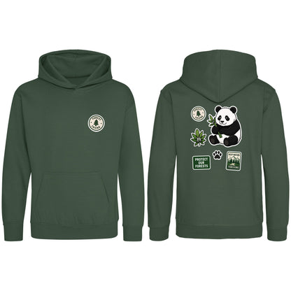 Forest Protector Kids' Hoodie - Badges of the Wild Bottle Green colour variant image