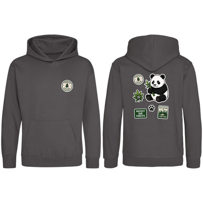 Forest Protector Kids' Hoodie - Badges of the Wild Charcoal colour variant image