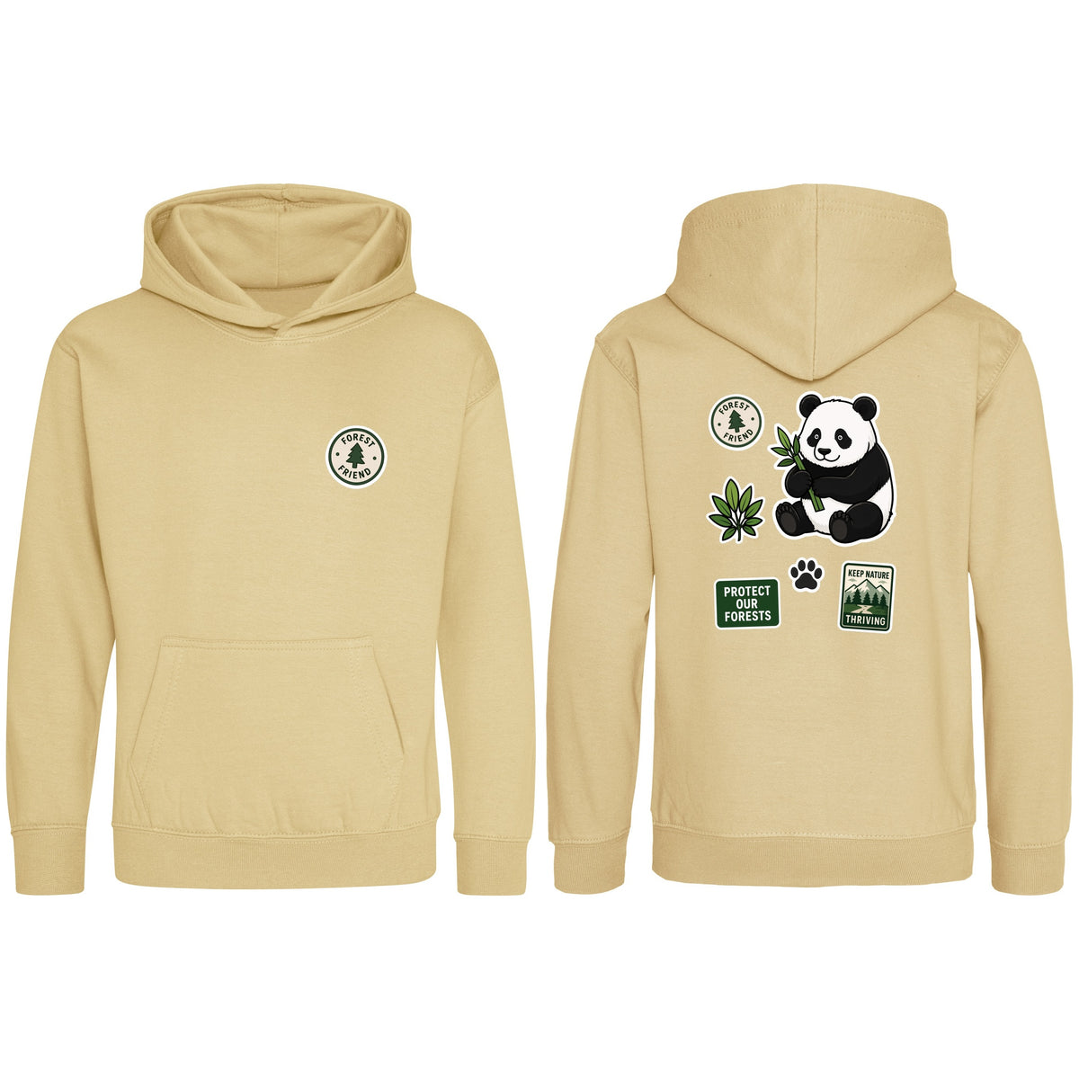 Forest Protector Kids' Hoodie - Badges of the Wild Desert Sand colour variant image
