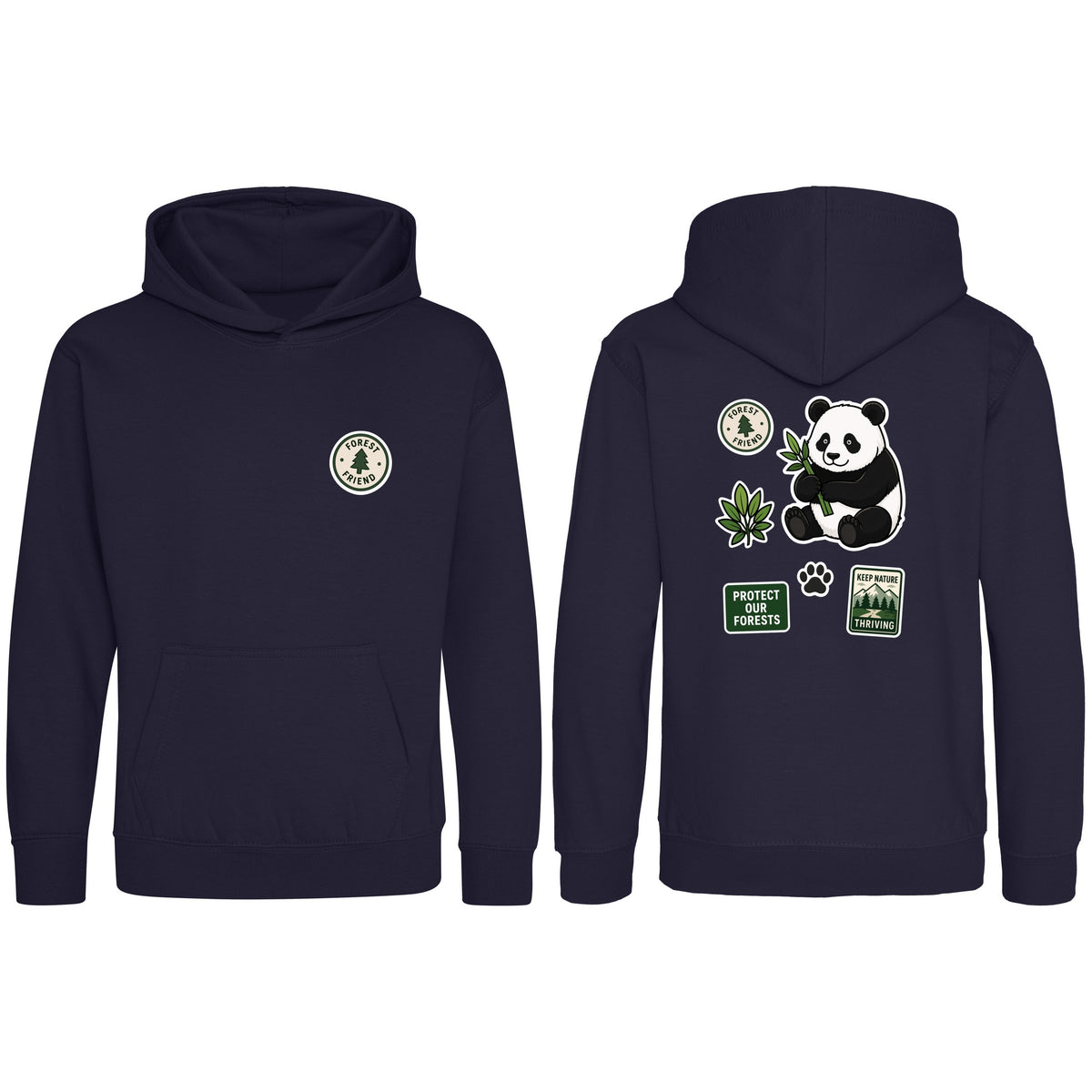 Forest Protector Kids' Hoodie - Badges of the Wild French Navy colour variant image