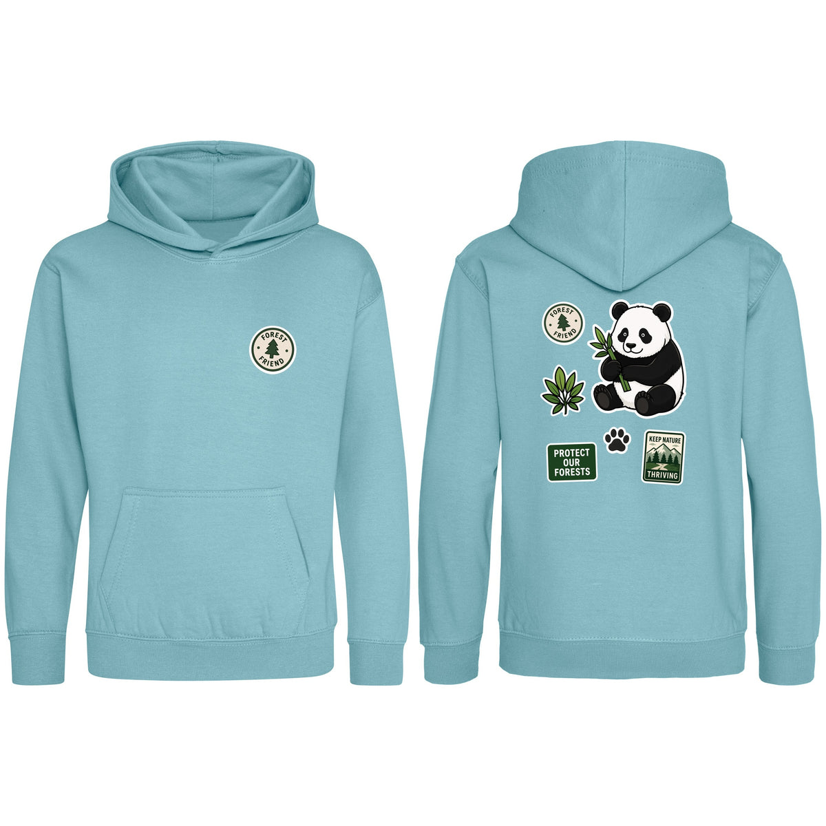 Forest Protector Kids' Hoodie - Badges of the Wild Seafoam colour variant image