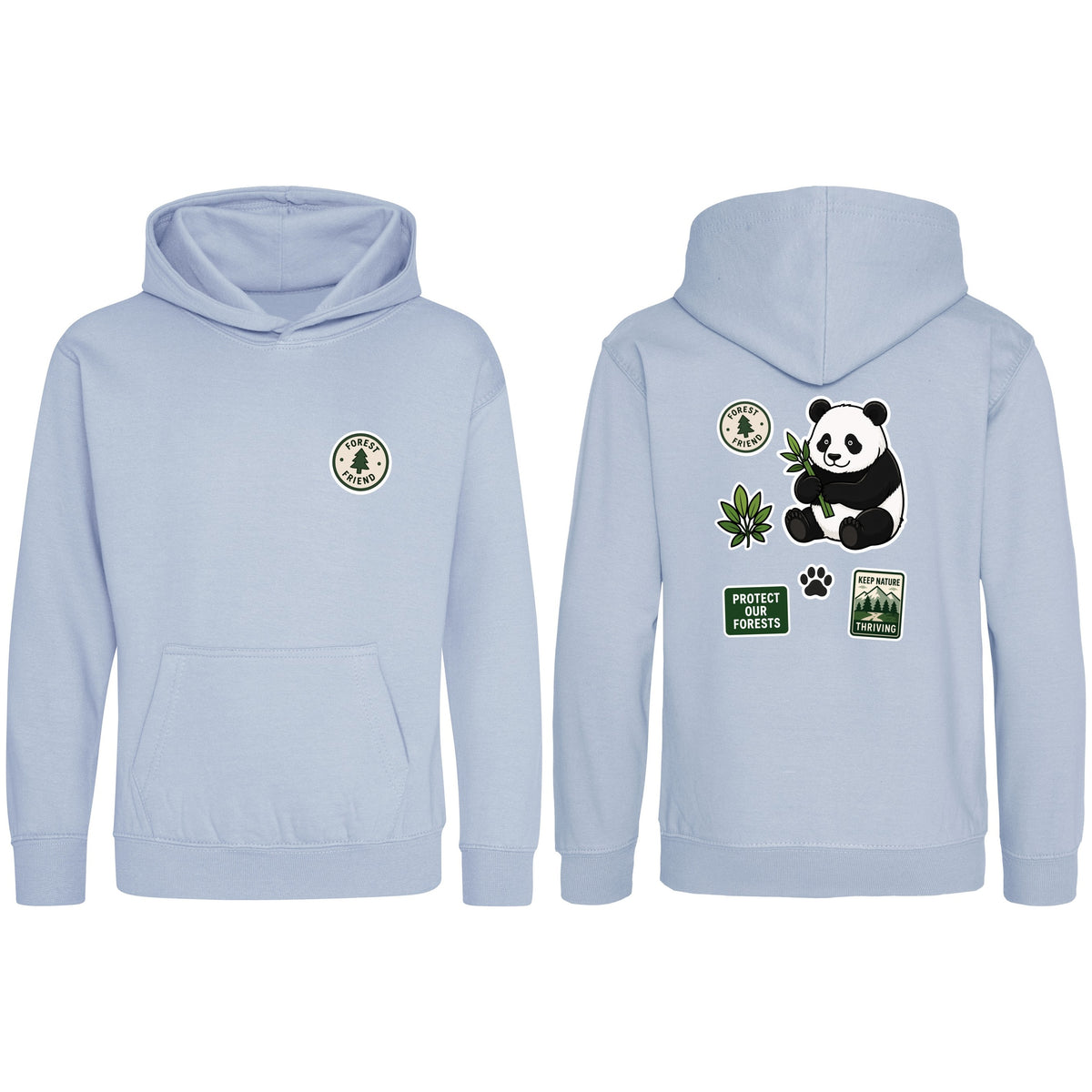 Forest Protector Kids' Hoodie - Badges of the Wild Sky Blue colour variant image