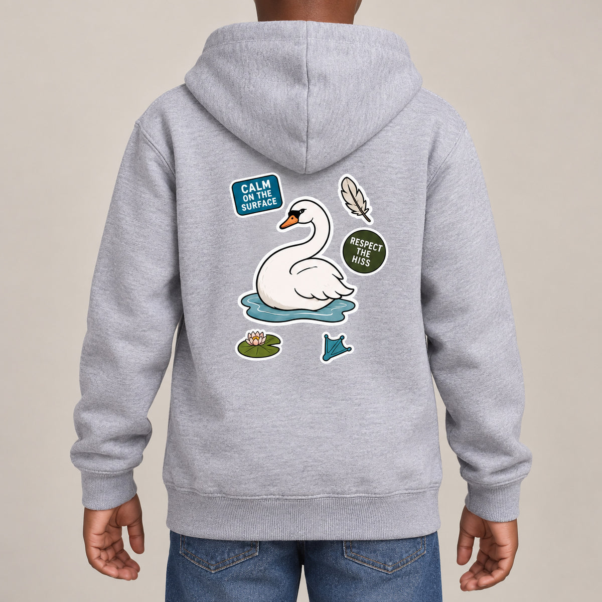 Calm on the Surface Kids' Hoodie - Badges of the Wild lead image